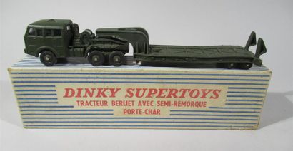 null DINKY SUPERTOYS - Tracteur Berliet avec semi-remorque Porte-char N°890 (dans...