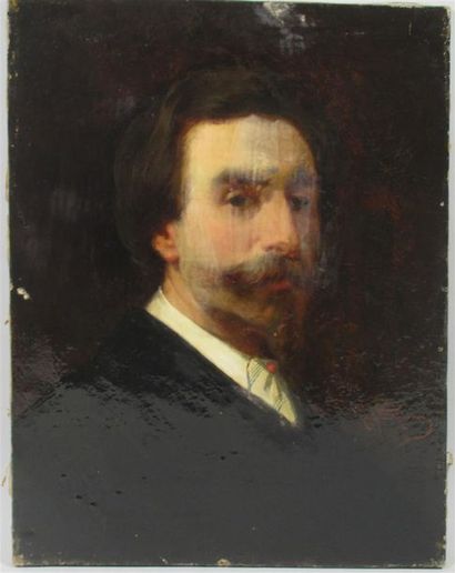 null Carl Bernard SCHLÖESSER (1832-1914) "Portrait d'homme" Huile sur toile signée...