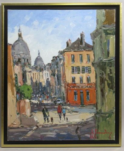 Guy LEGENDRE (né en 1946) "Montmartre rue Norvin Paris" signée en bas à droite 50...