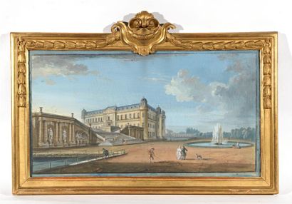 null Jean-Baptiste LALLEMAND (1716-1803) attribuée à"Vue du Château de Chantilly...