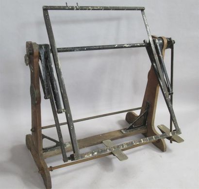 null OZA - La Cellophane - Table à dessin industrielle en métal sur piétement bois,...