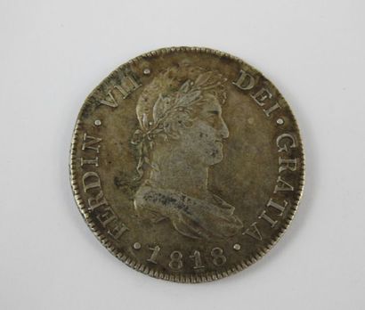 null MONNAIE MEXIQUE - 8 Reales argent Ferdinand VII 1818 Mexico.
