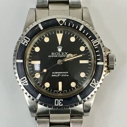 null ROLEX : Montre bracelet de plongée en acier Submariner - Réf : 558B / bracelet...