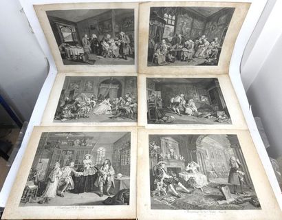 null William HOGARTH (1697 - 1764) d'après. Suite de six gravures en noir gravées...