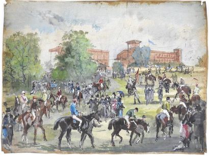 null Baron Jules FINOT (1826 - 1906)

The presentation of the jockeys. 

Watercolour...