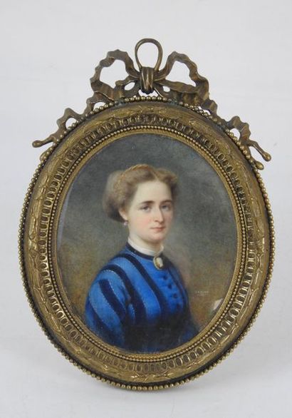 Charles CAMINO (1824-1888) 
Portrait de femme...