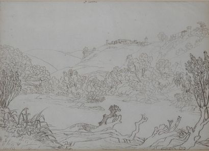 null Antoine Félix BOISSELIER (attributed to)

Village overlooking the river.

Brown...