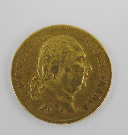 FRANCE : Monnaie 40 FRANCS or, Louis XVIII,...