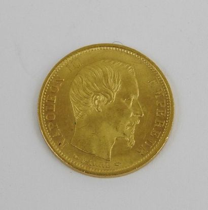 null FRANCE : Monnaie 10 FRANCS or, Napoléon III tête nue 1854 A.