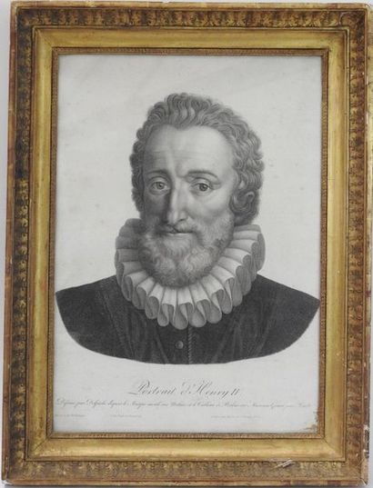 null DELPECHE d'après : Portrait d'Henry IV dessiné d'après le masque moulé sur nature...