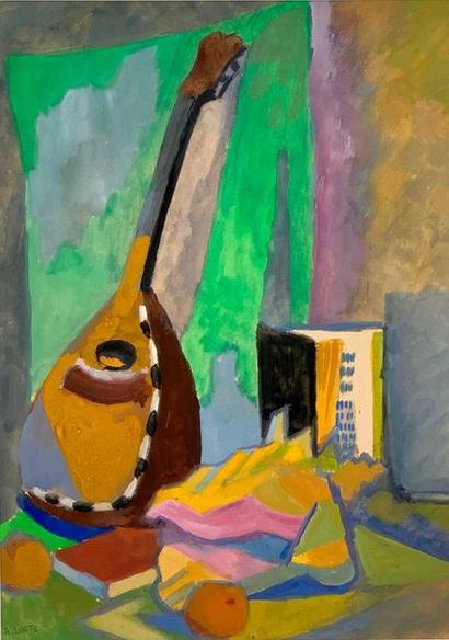 null André LHOTE (1885-1962)

Still life with mandolin

Gouache signed lower left

37.5...