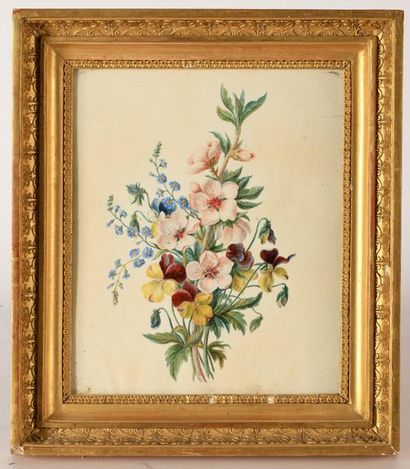  Clémentine MARTIN-BUCHERE (1819-1873)

Bouquet de fleurs

Aquarelle sur papier.

25... Gazette Drouot