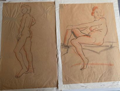 Batch of two nude shop drawings. Blood and...