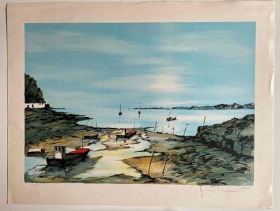 Seaside lithography. N°LVIII/CCL. 54x70cm....