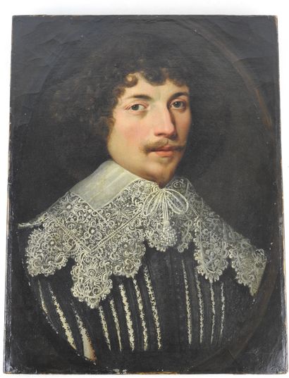 Ecole FRANÇAISE vers 1630 : Portrait d'homme,...