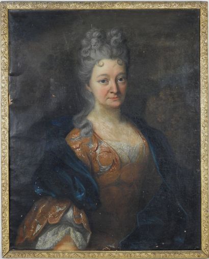 null Attributed to Henri MILLOT (between 1699 and 1756): Portrait of a lady. Oil...