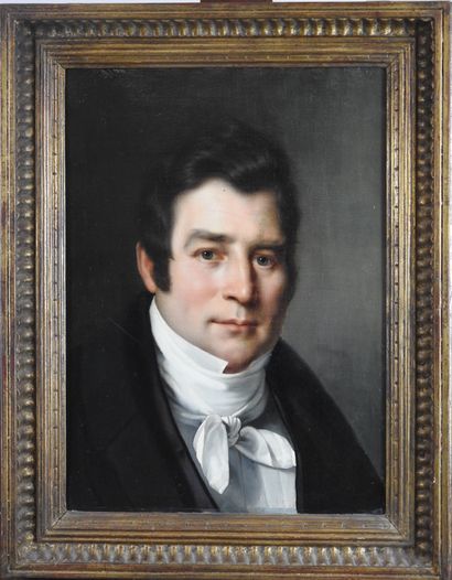 Ecole FRANCAISE vers 1820 : Portrait d'homme...
