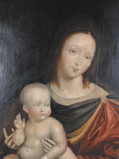 null 19th century FRENCH school: Virgin with the child Jesus and Saint John the Baptist....