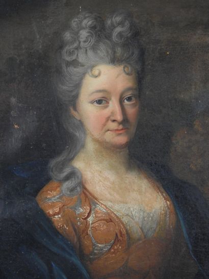 null Attributed to Henri MILLOT (between 1699 and 1756): Portrait of a lady. Oil...