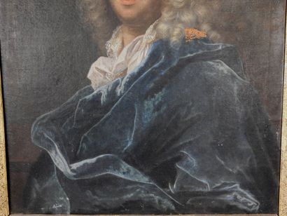 null Ecole FRANCAISE du XVIIIème siècle d'après RIGAUD : Portrait d'homme à la robe...