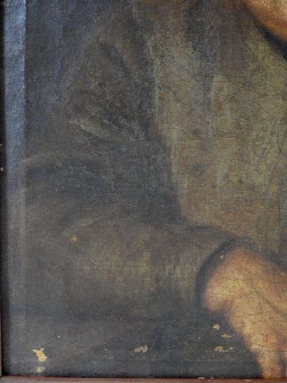 null Ecole FLAMANDE du XIXème siècle dans le gout de Teniers : Portrait d'un personnage...