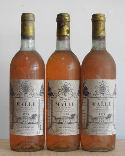 3 bouteilles 
Château de malle - Sauternes...