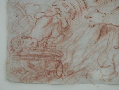 null 18th century FRENCH SCHOOL: Mucius Scaevola. Sanguine. 20 x 27,5 cm. Frame....