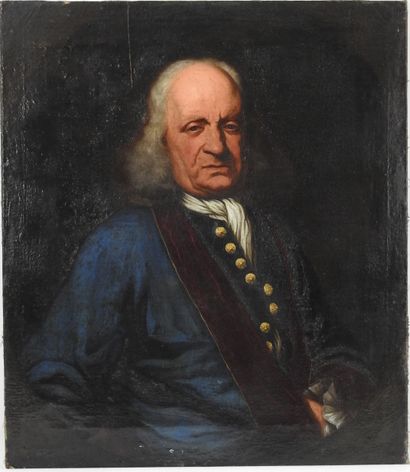 null Ecole ITALIENNE du XVIIIème siècle: Portrait d'homme. Huile sur toile. 77 x...