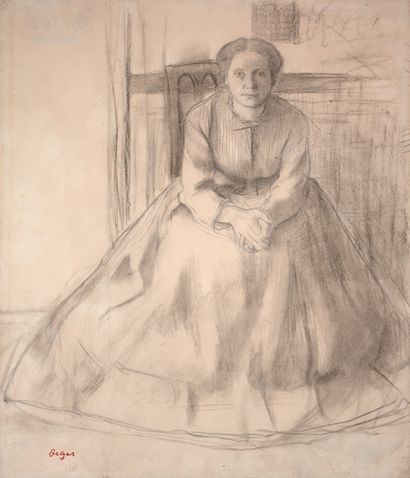  Edgar DEGAS (1834-1917) Étude pour le portrait de Mlle Dubourg (Madame Fantin Latour),...