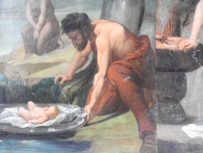 null Urbain Jean VIGUIER (1803-1877): Enfant abandonné et Prêtresse autour du feu....