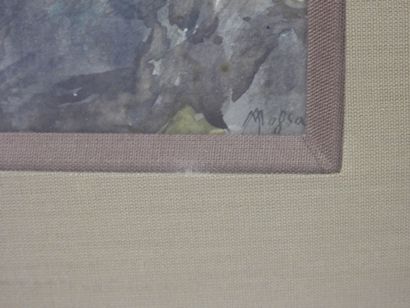 null Alexis MOSSA (1844-1926): Vallon de Verno. Watercolour titled lower left and...
