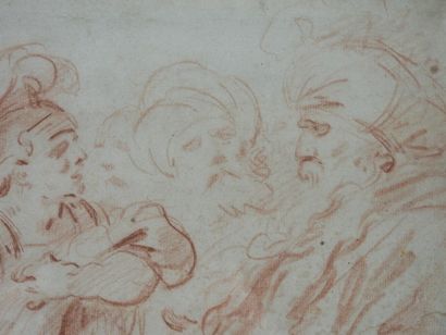 null Ecole FRANCAISE du XVIIIème siècle: Mucius Scaevola. Sanguine. 20 x 27,5 cm....