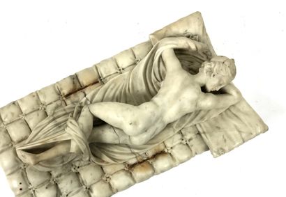 null Sleeping Hermaphrodite.

Sculpture in Carrara marble in direct cut. 

Italy,...