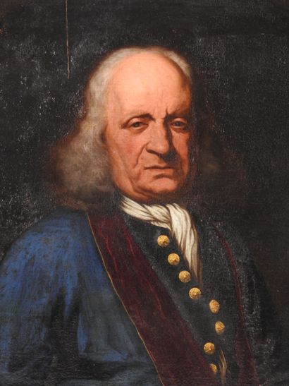 null Ecole ITALIENNE du XVIIIème siècle: Portrait d'homme. Huile sur toile. 77 x...