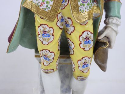 null MEISSEN (in the style of): Marquis Marquise. Pair of important polychrome porcelain...