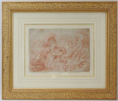 null Ecole FRANCAISE du XVIIIème siècle: Mucius Scaevola. Sanguine. 20 x 27,5 cm....