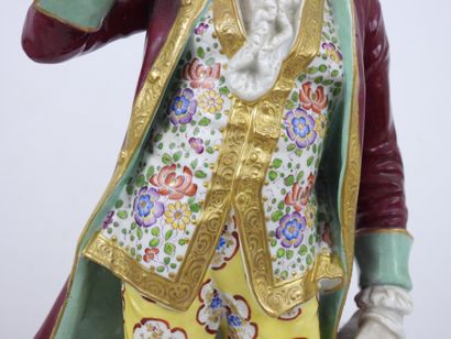 null MEISSEN (in the style of): Marquis Marquise. Pair of important polychrome porcelain...