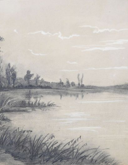 null L. Thiery - XIX/XXe siècle

Les bord de l'étang

Fusain et réhauts 

Signé en...