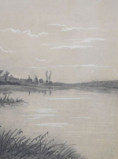 null L. Thiery - XIX/XXe siècle

Les bord de l'étang

Fusain et réhauts 

Signé en...