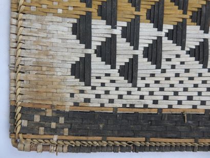 null 
MBOLE, Democratic Republic of Congo.




Three "Losa" braided mats, polychrome...