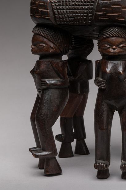 null Colonial sculpture, LWENA, Democratic Republic of Congo.

Hardwood, reddish-brown...
