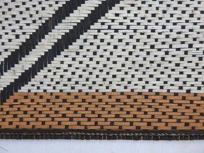 null 
MBOLE, Democratic Republic of Congo.




Three "Losa" braided mats, polychrome...