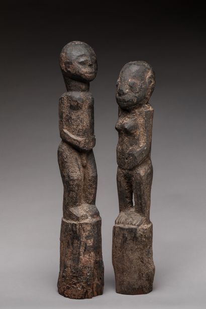 null FON, Benin.

Very hard and dense wood, sacrificial patina.

Botchio" statues...