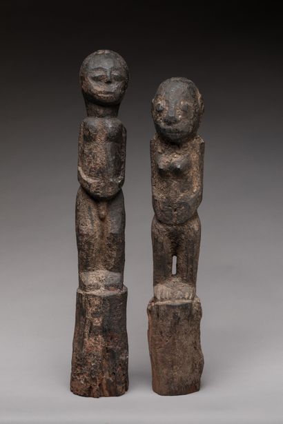 null FON, Benin.

Very hard and dense wood, sacrificial patina.

Botchio" statues...
