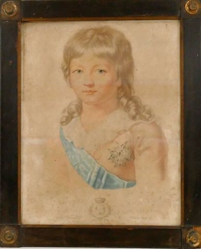 null 
LABY Auguste (1784-1852)." LOUIS XVII Roi de France et de Navarre", gravure...