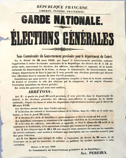 null AFFICHES. Suite de 2 affiches électorales: élections des caporaux, sous-officiers...
