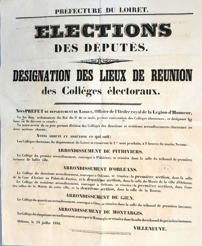 null AFFICHES. Suite de 2 affiches électorales: élections des caporaux, sous-officiers...
