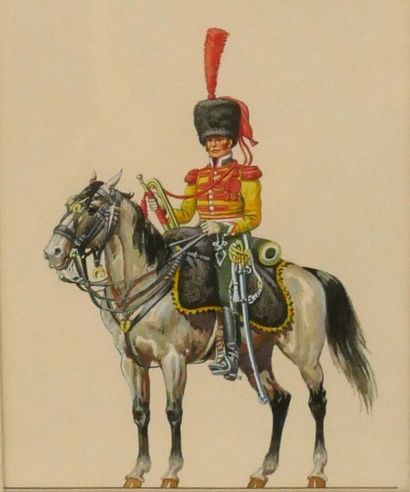 null HILPERT Jacques Emile (1881-1952) attribué à. "6e régiment de chasseurs de Berry,...