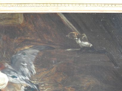 null Philibert Léon COUTURIER (1823-1901): les canards. Huile sur panneau d'acajou....