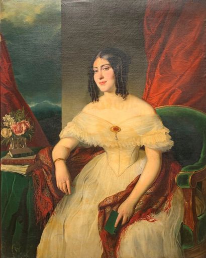 null Ecole ALLEMANDE vers 1850, entourage de Waldmuller

Portrait présumé de la baronne...